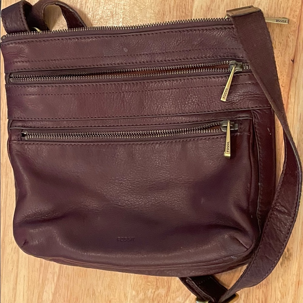 Fossil Leather Dark Brown crossbody bag